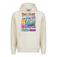 Oatmeal Heather rolling into third grade Premium Hoodie - BundleAndBundleShop