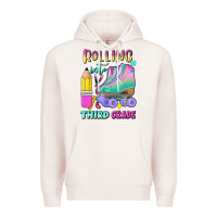 Pale Pink rolling into third grade Premium Hoodie - BundleAndBundleShop