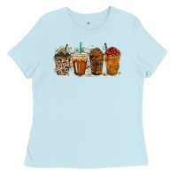 Baby Blue leopard and cowhide drink Ladies Tee - RacoonDesign