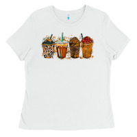 White leopard and cowhide drink Ladies Tee - RacoonDesign
