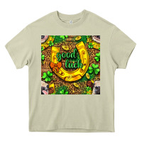 Mossy St. Patricks good luck with cow digital paper Heavy Core Tee - BundleAndBundleShop