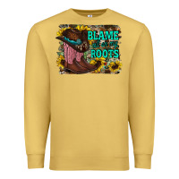 Antique Gold blame all on my roots Premium Sweatshirt - RacoonDesign