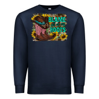 Navy blame all on my roots Premium Sweatshirt - RacoonDesign
