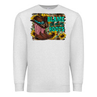 Oatmeal Heather blame all on my roots Premium Sweatshirt - RacoonDesign