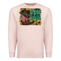 Pale Pink blame all on my roots Premium Sweatshirt - RacoonDesign