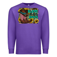 Purple blame all on my roots Premium Sweatshirt - RacoonDesign