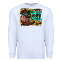 White blame all on my roots Premium Sweatshirt - RacoonDesign