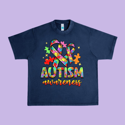 Autism Awareness Urban Heavy Tee Designed By Nancycooperartshop