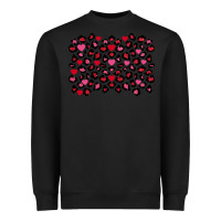 Black valentines day leopard and heart background Heavyweight Sweatshirt - FaDigitalArtStudio