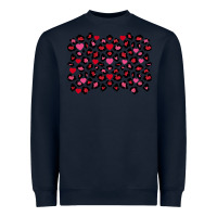 Navy valentines day leopard and heart background Heavyweight Sweatshirt - FaDigitalArtStudio