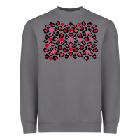 Storm valentines day leopard and heart background Heavyweight Sweatshirt - FaDigitalArtStudio