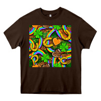 Chocolate Brown St. Patricks rainbow seamless Heavy Core Tee - BundleAndBundleShop