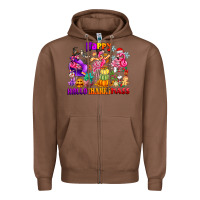 Chestnut Happy Hallo Thanks Mas Zipper Hoodie - CowhideDigitalArt