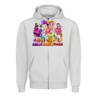 Dove Grey Happy Hallo Thanks Mas Zipper Hoodie - CowhideDigitalArt