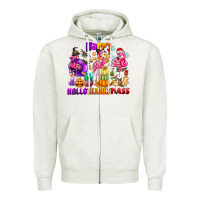 Oatmeal Heather Happy Hallo Thanks Mas Zipper Hoodie - CowhideDigitalArt