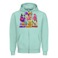 Seafoam Happy Hallo Thanks Mas Zipper Hoodie - CowhideDigitalArt