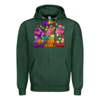 Sports Green Happy Hallo Thanks Mas Zipper Hoodie - CowhideDigitalArt