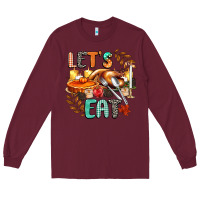 Burgundy lets eat Long Sleeve Tee - CowGirlArtShop