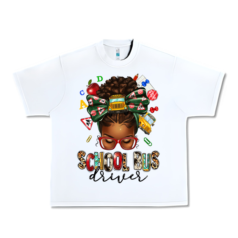 School Bus Driver Afro Messy Bun Urban Heavy Tee by texasbilliewilder | Teevron
