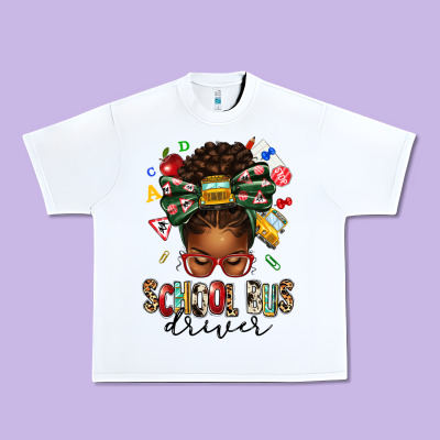 School Bus Driver Afro Messy Bun Urban Heavy Tee Designed By Texasbilliewilder