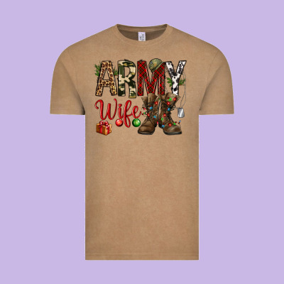 Christmas Army Wife Vintage Tee Designed By Nancycooperartshop