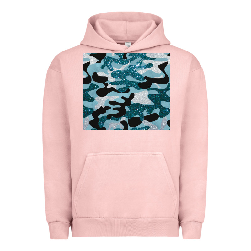 Blue Camouflage Glitter Urban Hoodie by BarkalooDesign | Teevron