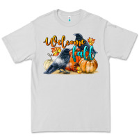 Dove Grey Welcome Fall With Crow Premium Tee - LillyAllenDesigns