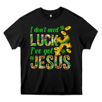 Black I Don't Need Luck I've Got Jesus St. Patricks Heavy Core Tee - BundleAndBundleShop