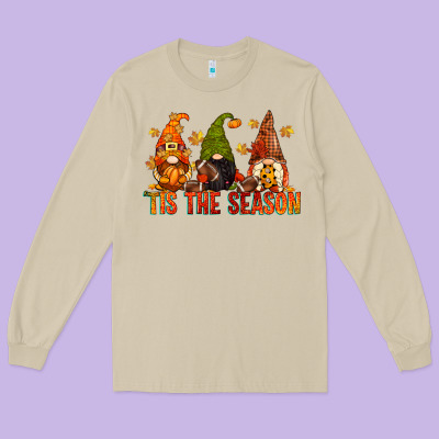 Tis The Season Gnomes Long Sleeve Tee Designed By Cowgirlartshop