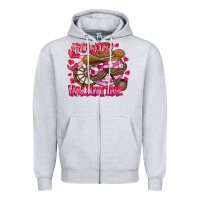 Heather Grey Howdy Valentine Zipper Hoodie - CowhideDigitalArt