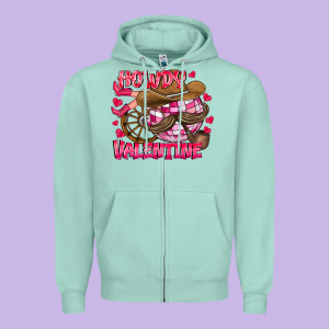 Howdy Valentine Zipper Hoodie Designed By Cowhidedigitalart