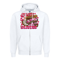 White Howdy Valentine Zipper Hoodie - CowhideDigitalArt