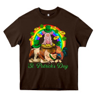 Chocolate Brown St. Patrick's Day Farm Animal Png Heavy Core Tee - BundleAndBundleShop