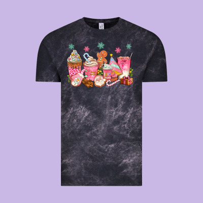 Pink Gingerbread Coffee Cups Vintage Tee Designed By Texasbilliewilder