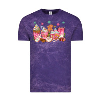 Cloud Purple Pink gingerbread coffee cups Vintage Tee - texasbilliewilder