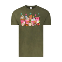 Vintage Olive Pink gingerbread coffee cups Vintage Tee - texasbilliewilder