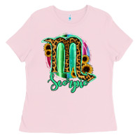 Bubblegum Pink Scorpio Zodiac Sign Sunflower Leopard Serape Ladies Tee - RanaPortraitStore