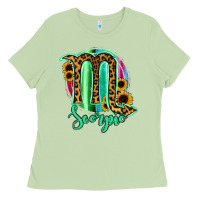 Matcha Scorpio Zodiac Sign Sunflower Leopard Serape Ladies Tee - RanaPortraitStore