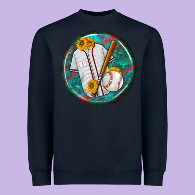 Baseball With Sunflower Round Earrings Heavyweight Sweatshirt Designed By Bundleandbundleshop