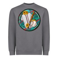 Storm baseball with sunflower round earrings Heavyweight Sweatshirt - BundleAndBundleShop
