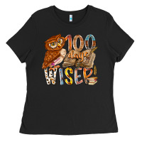 Black 100 days wiser Ladies Tee - RacoonDesign