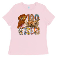 Bubblegum Pink 100 days wiser Ladies Tee - RacoonDesign