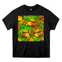 Black St. Patrick's pot of gold seamless pattern Heavy Core Tee - BundleAndBundleShop