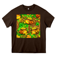 Chocolate Brown St. Patrick's pot of gold seamless pattern Heavy Core Tee - BundleAndBundleShop