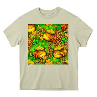 Mossy St. Patrick's pot of gold seamless pattern Heavy Core Tee - BundleAndBundleShop