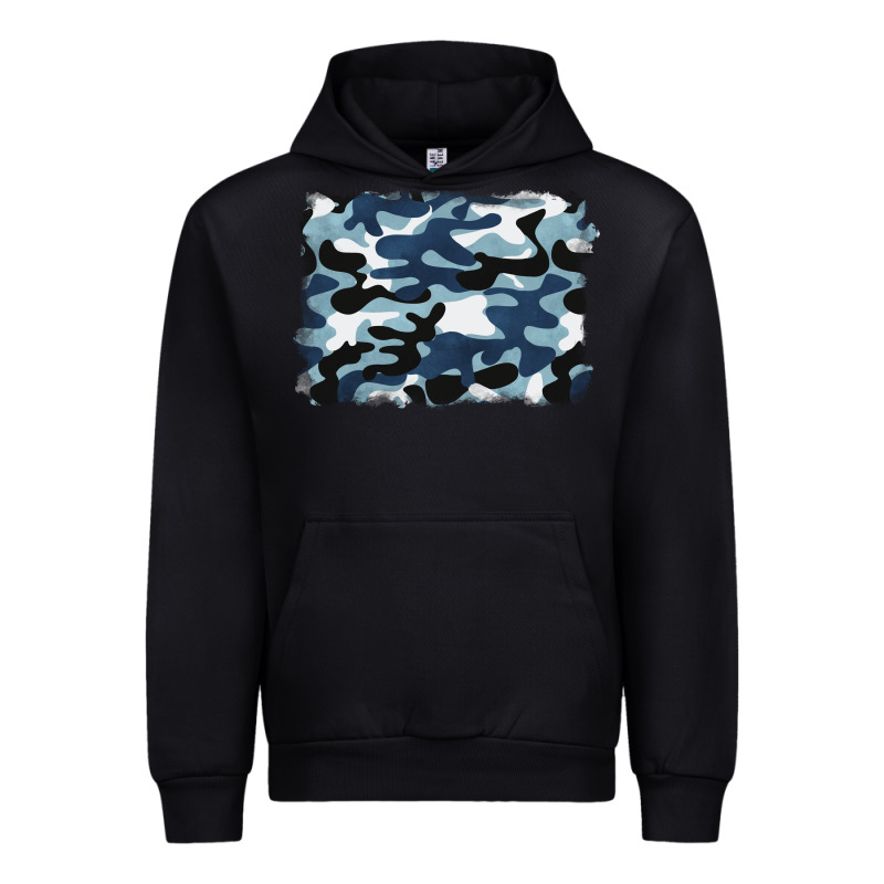 Blue Camouflage Background Urban Hoodie by BarkalooDesign | Teevron