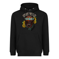 Black turquoise bison Heavyweight Hoodie - RacoonDesign