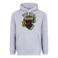 Heather Grey turquoise bison Heavyweight Hoodie - RacoonDesign