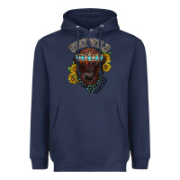 Navy turquoise bison Heavyweight Hoodie - RacoonDesign
