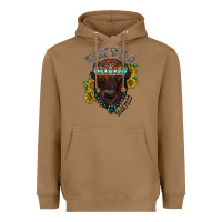 Toasted Coconut turquoise bison Heavyweight Hoodie - RacoonDesign